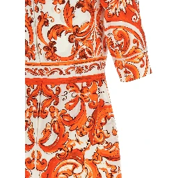 Orange Silk Midi Dress