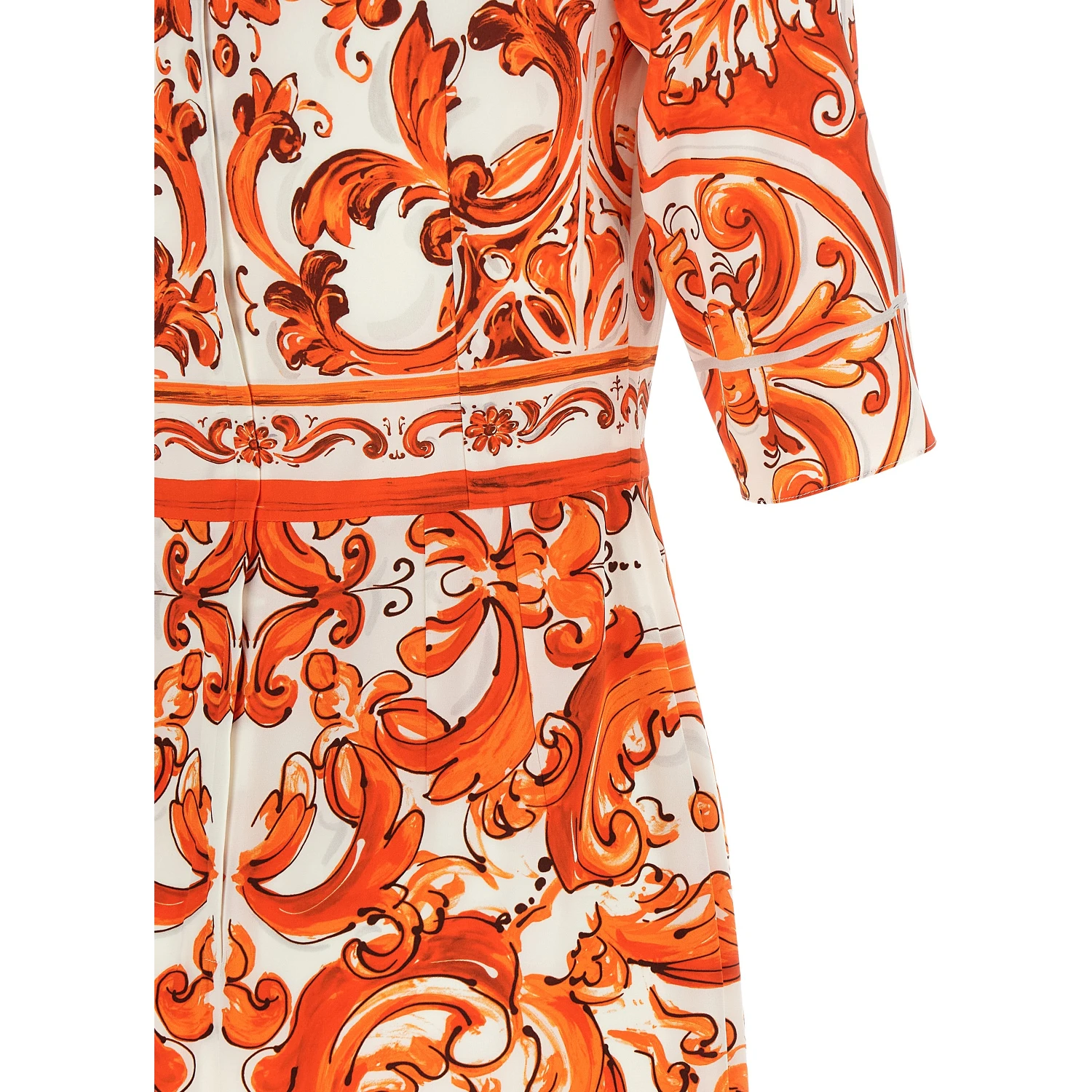 Orange Silk Midi Dress