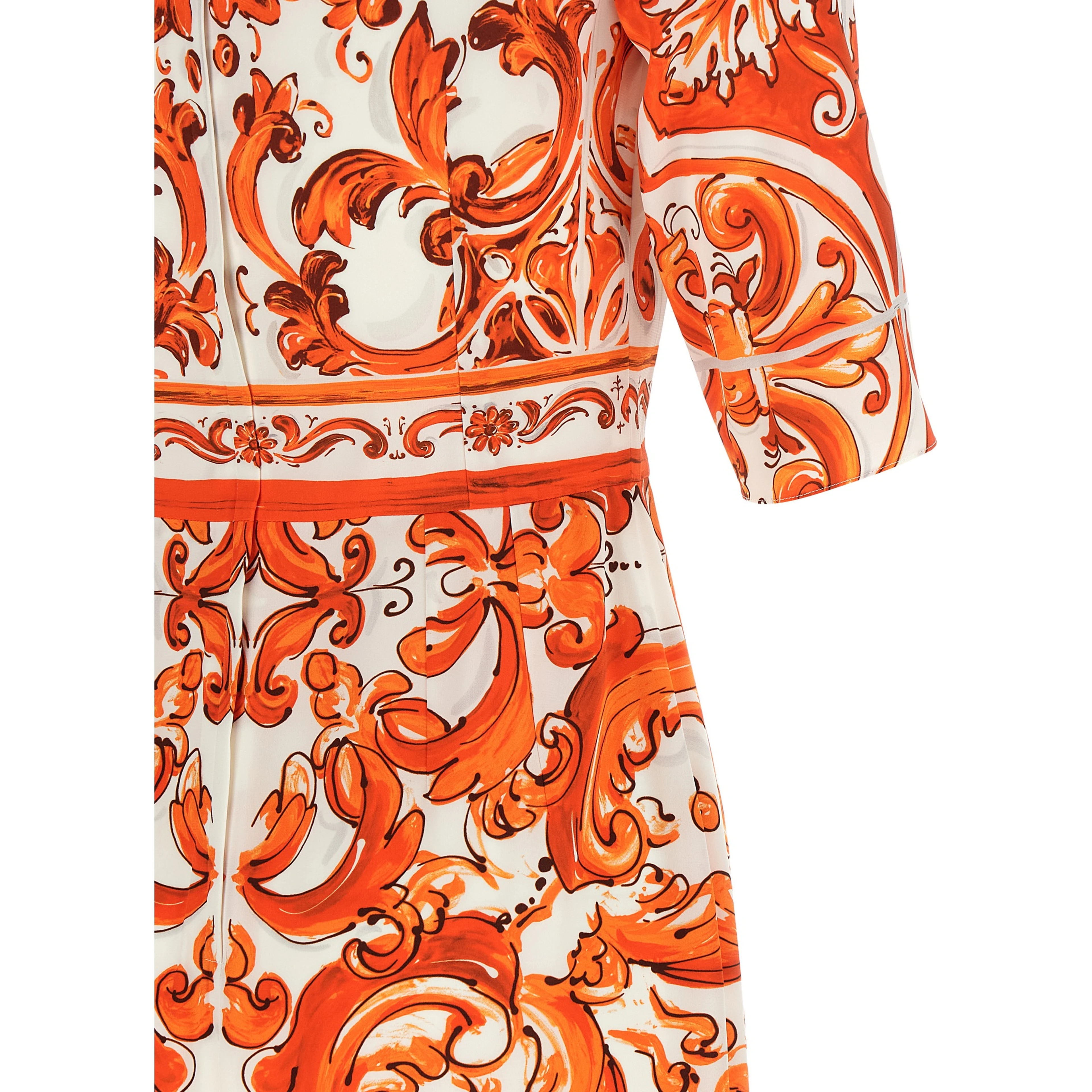 Orange Silk Midi Dress