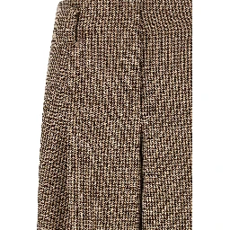 Brown Virgin Wool Flared Pants
