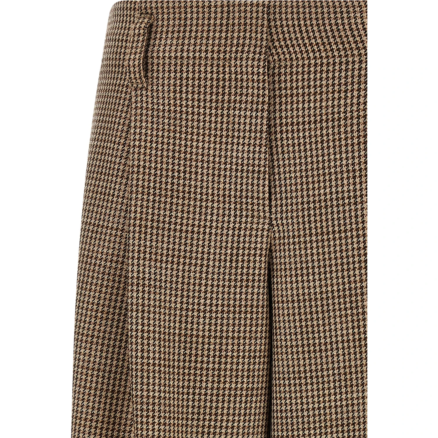 Brown Virgin Wool Flared Pants