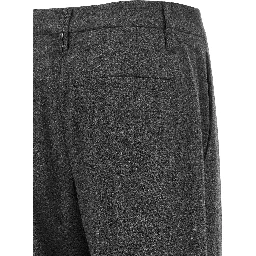 Gray Virgin Wool Casual Pants