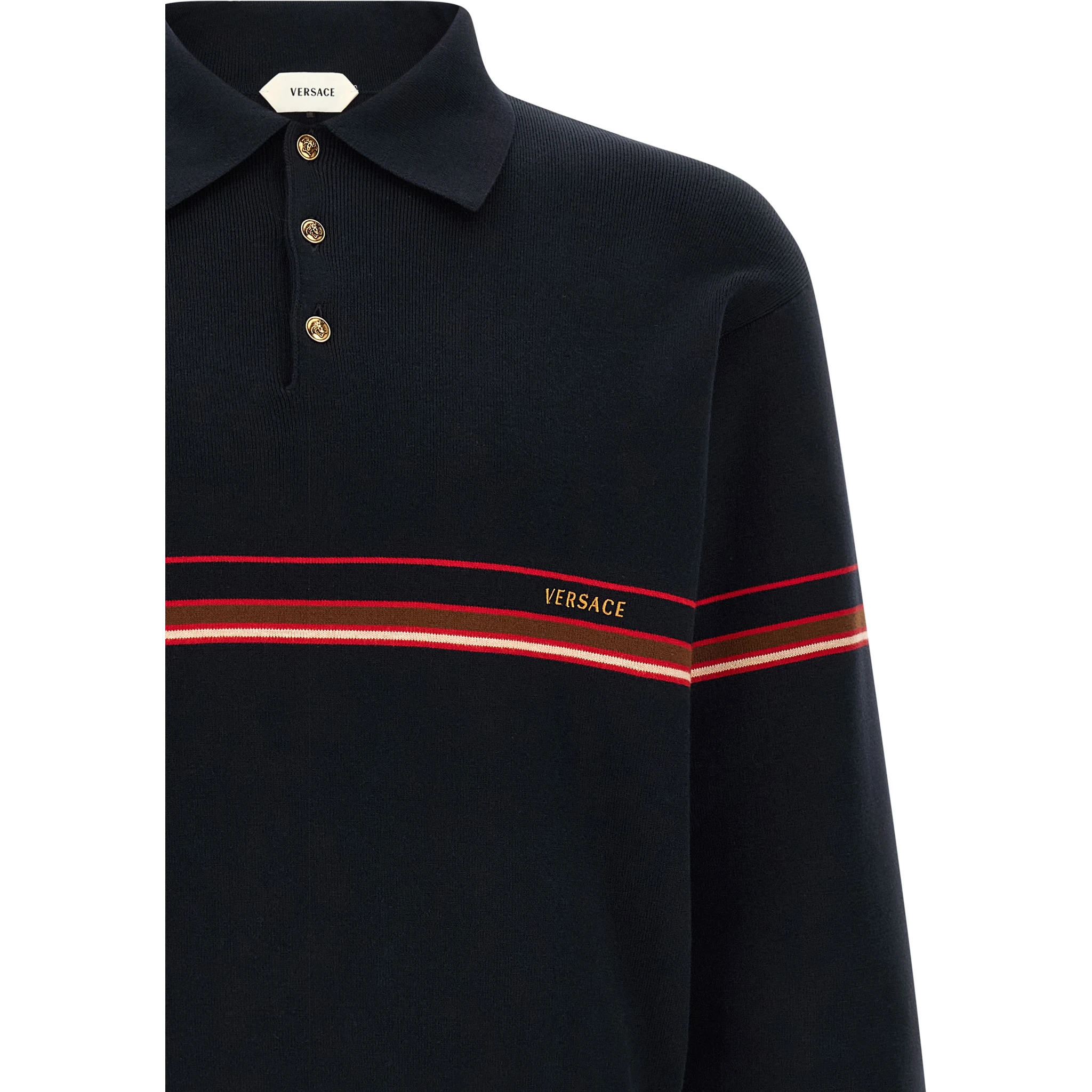 Blue Cotton Polo Shirt