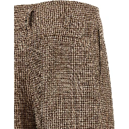 Brown Virgin Wool Flared Pants