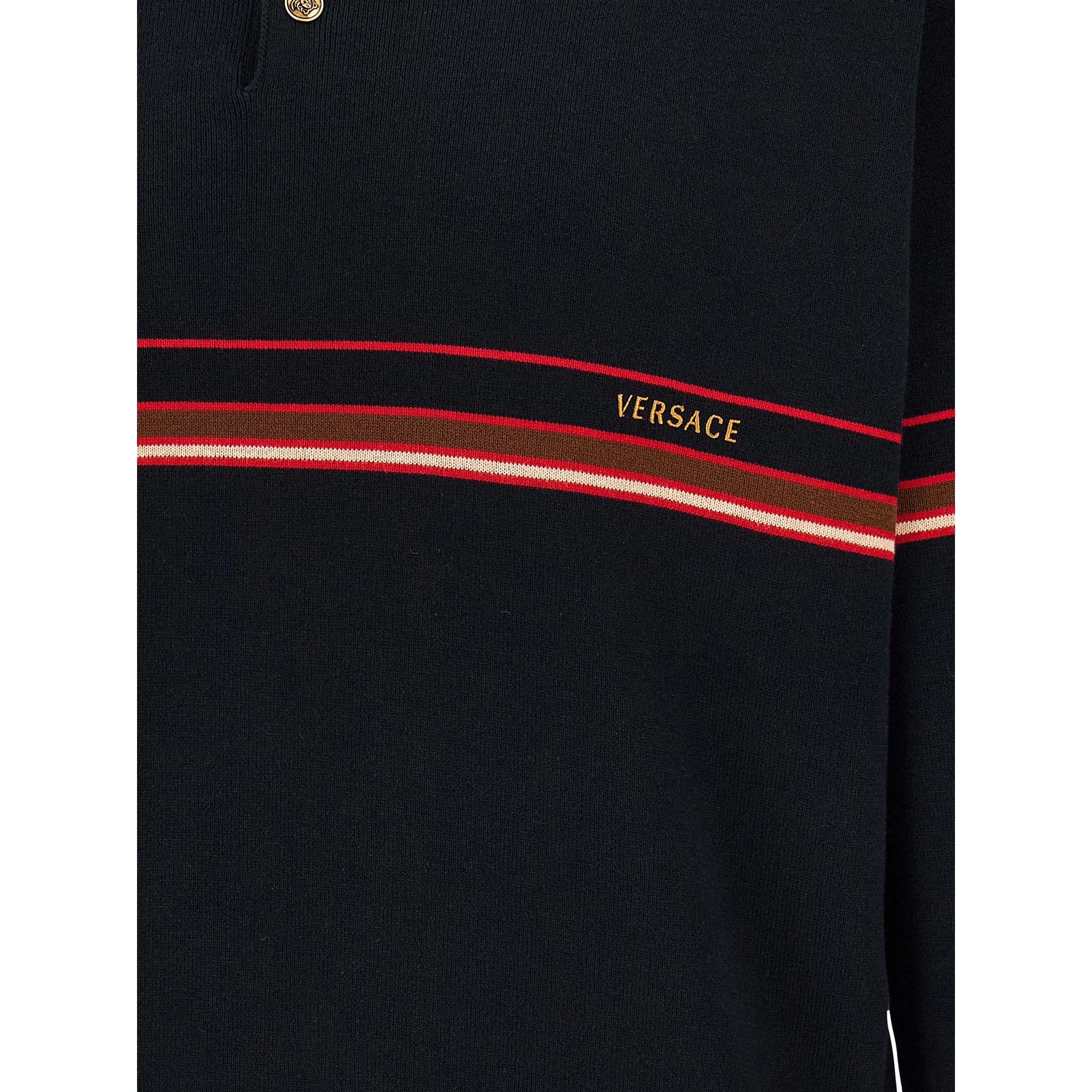 Blue Cotton Polo Shirt