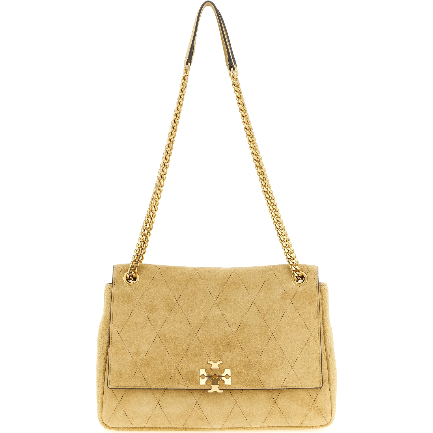 Beige Calfskin Shoulder Bag