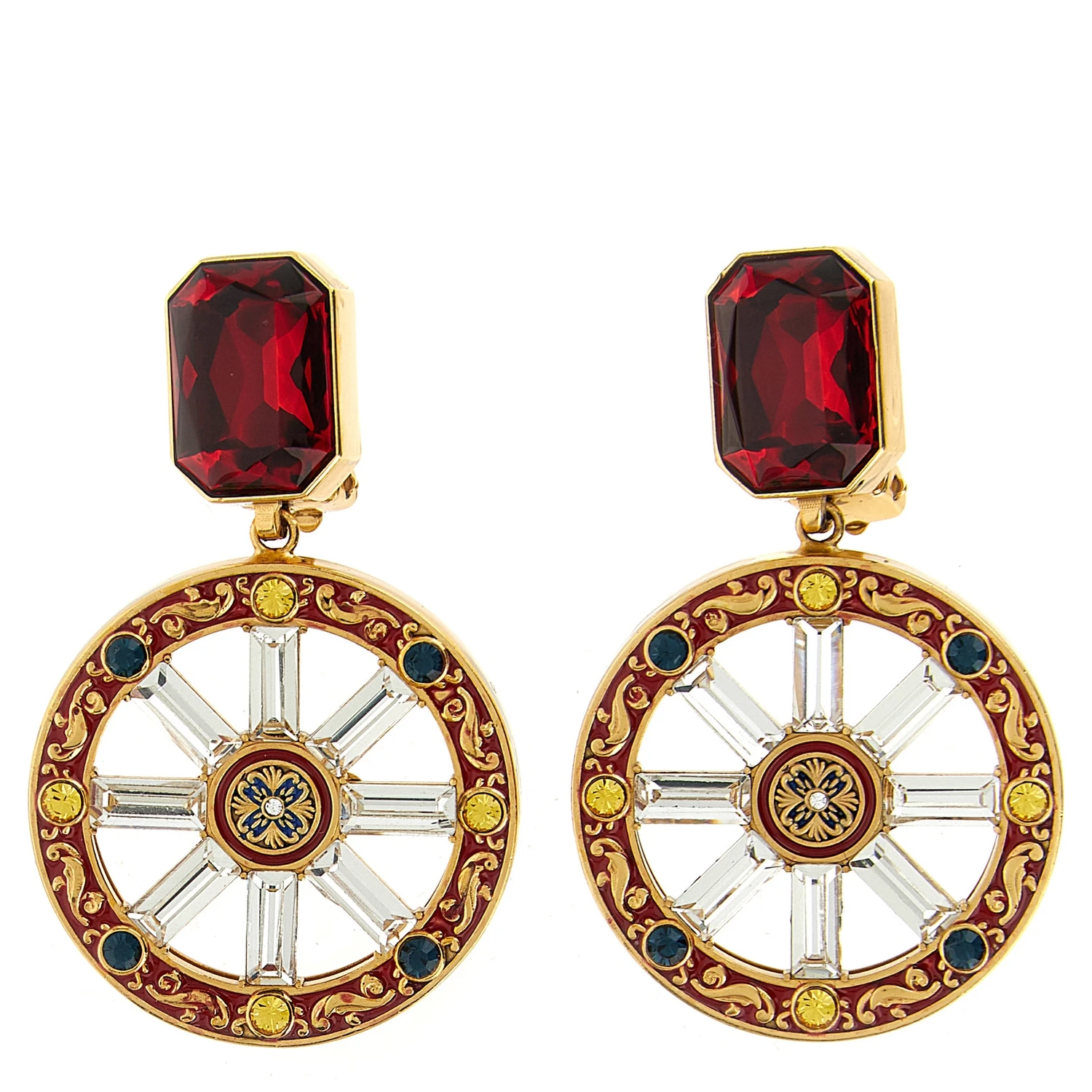 Multicolor Brass Earrings