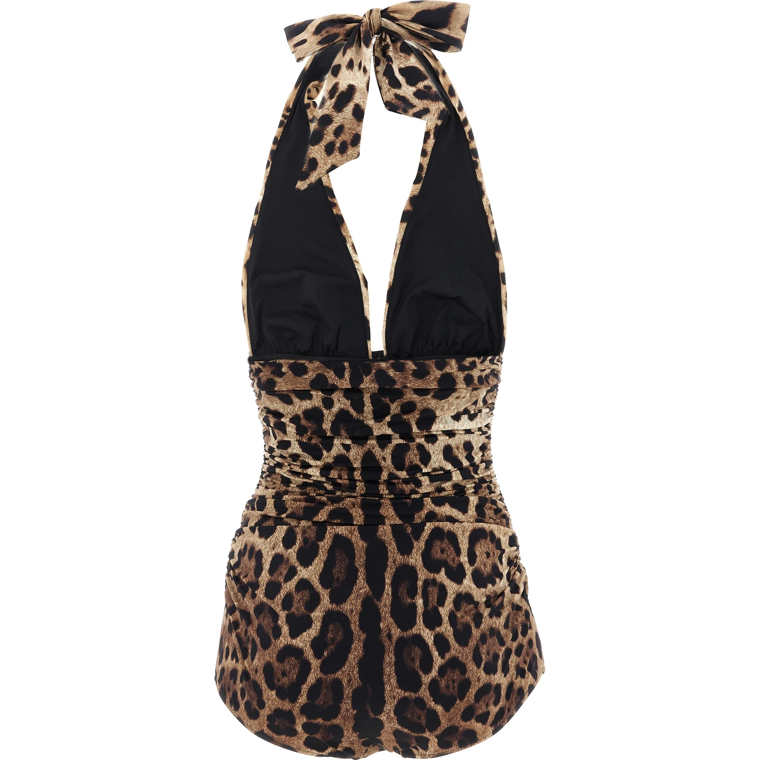 Brown Polyamide One-Piece Swimsuit