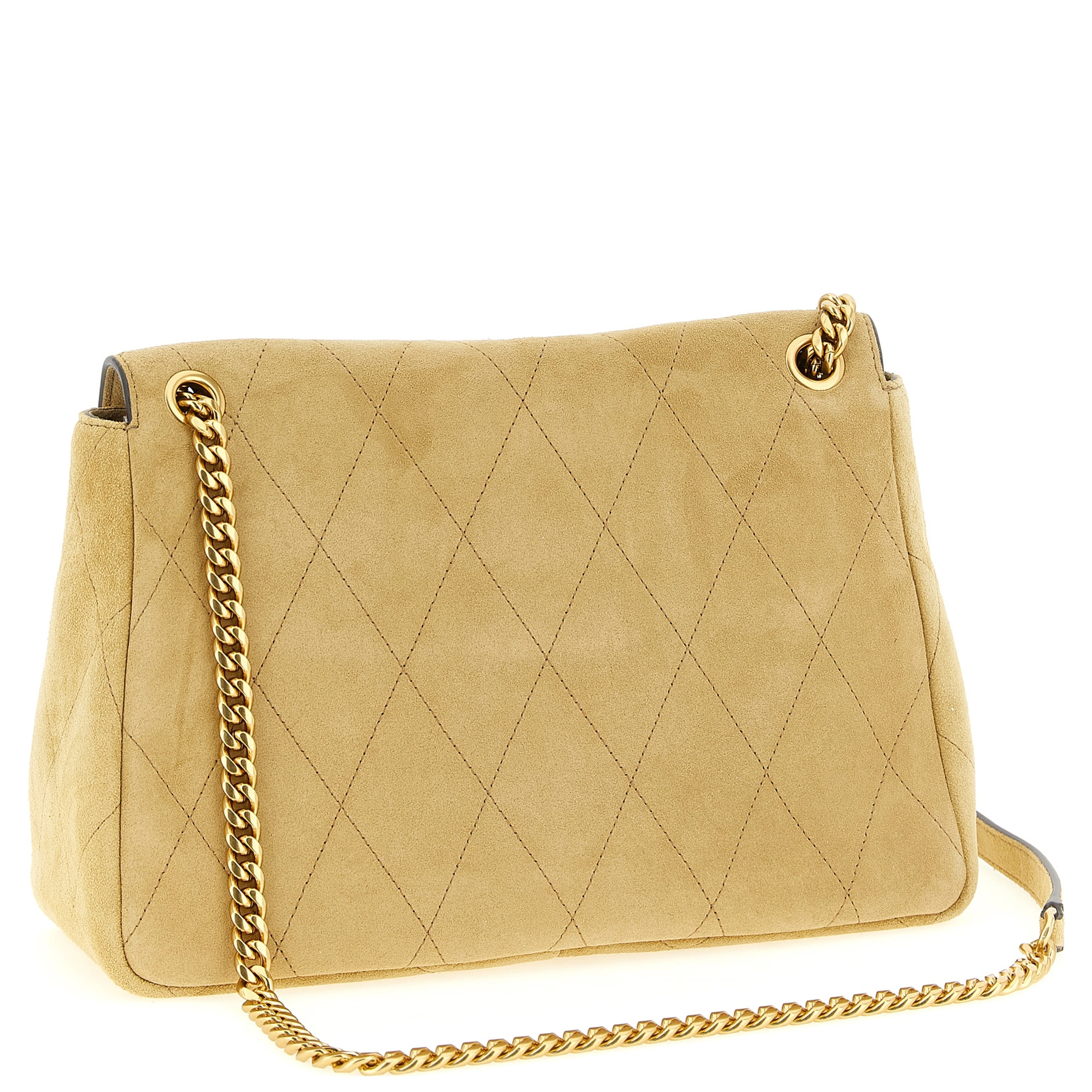 Beige Calfskin Shoulder Bag