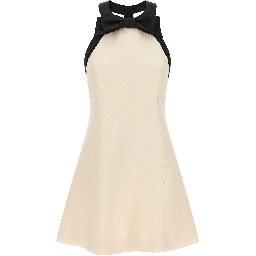 Bicolor Virgin Wool Short Dress