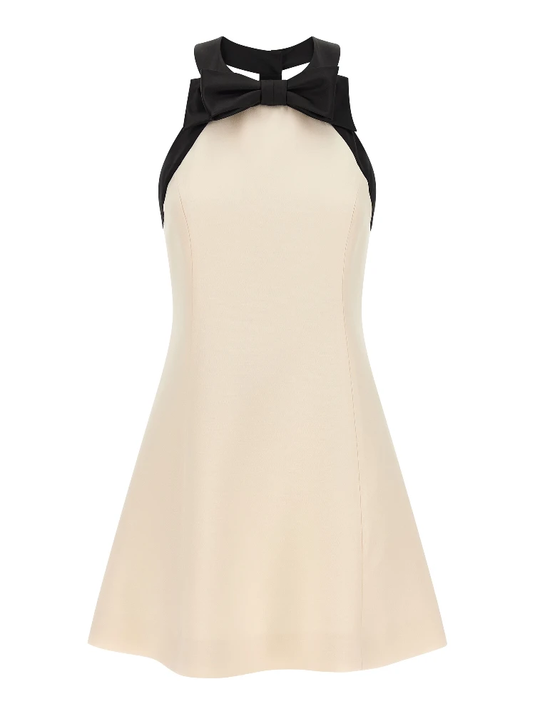 Bicolor Virgin Wool Short Dress