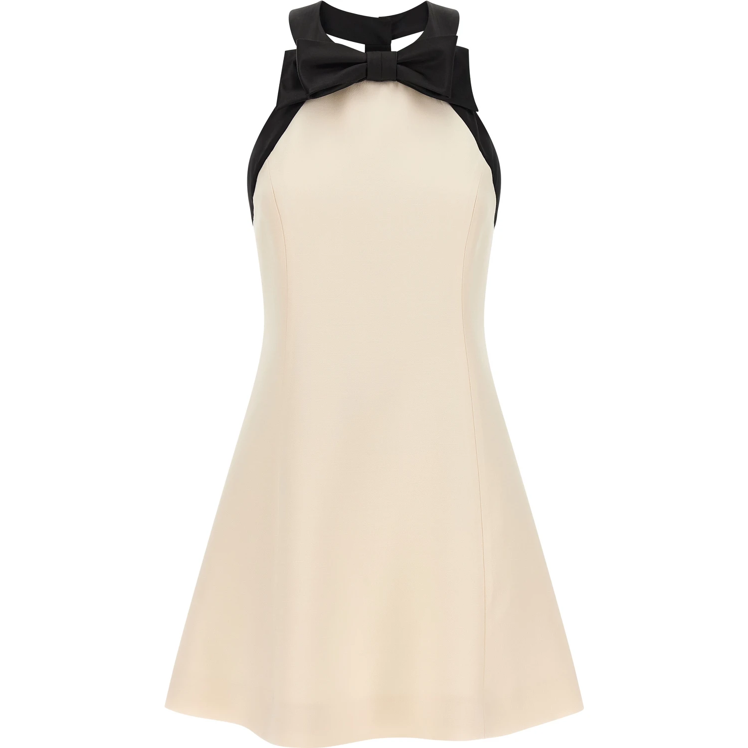 Bicolor Virgin Wool Short Dress
