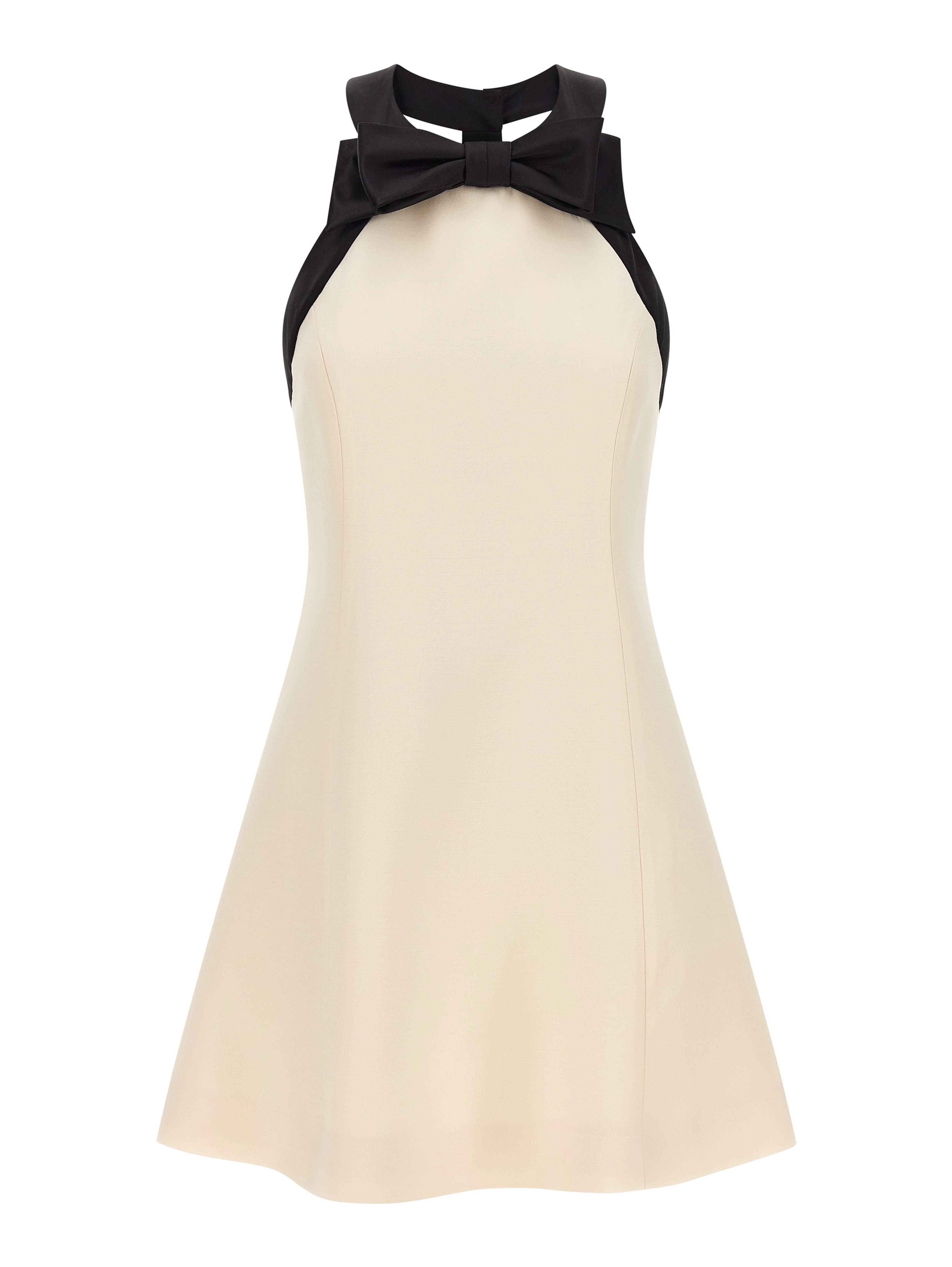 Bicolor Virgin Wool Short Dress
