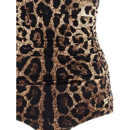 Brown Polyamide One-Piece Swimsuit