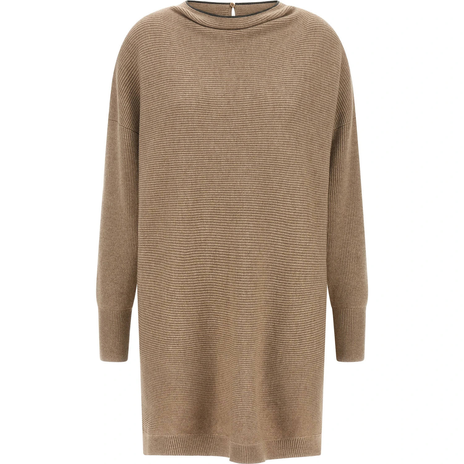 Beige Virgin Wool Short Dress