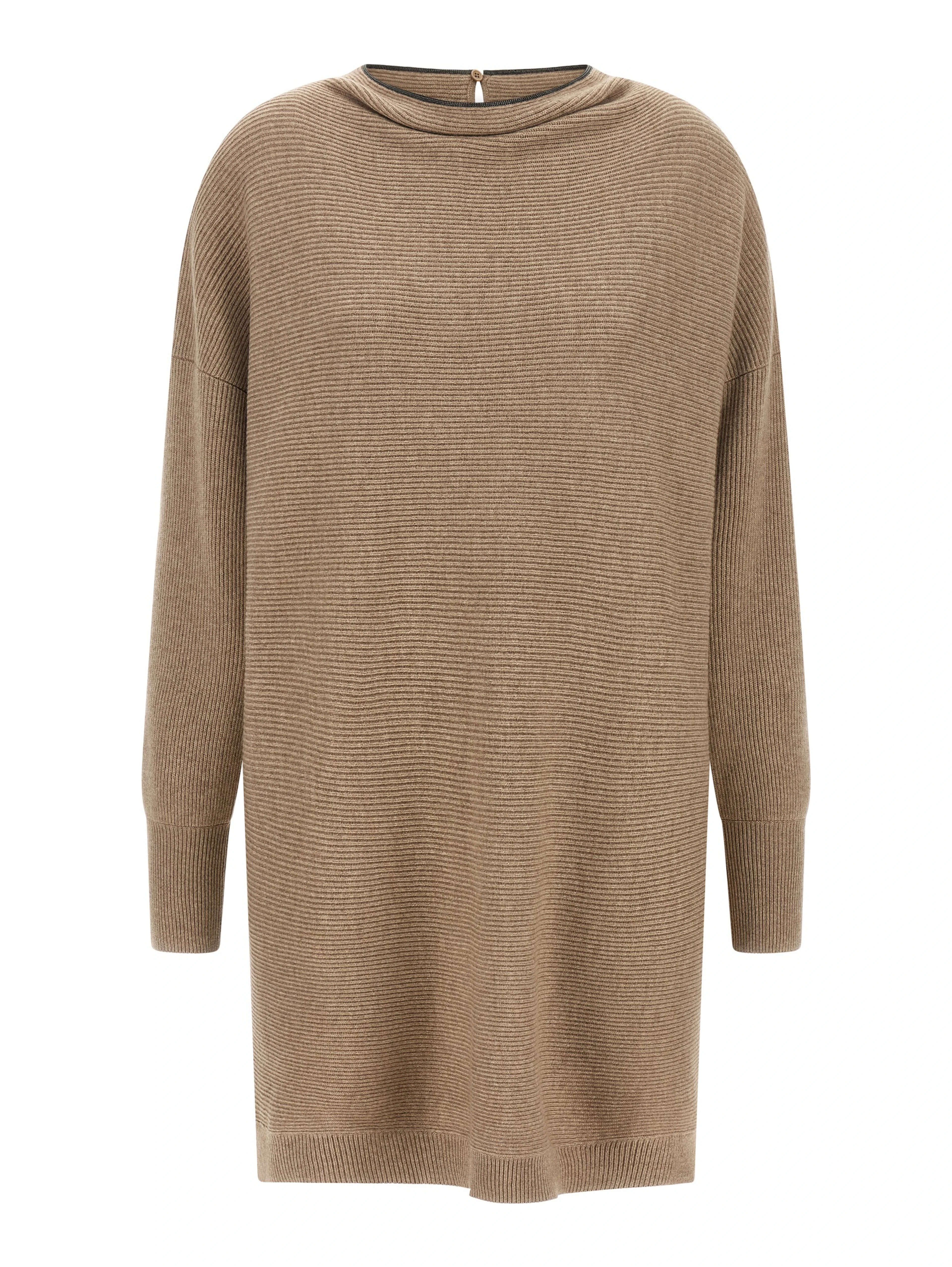 Beige Virgin Wool Short Dress