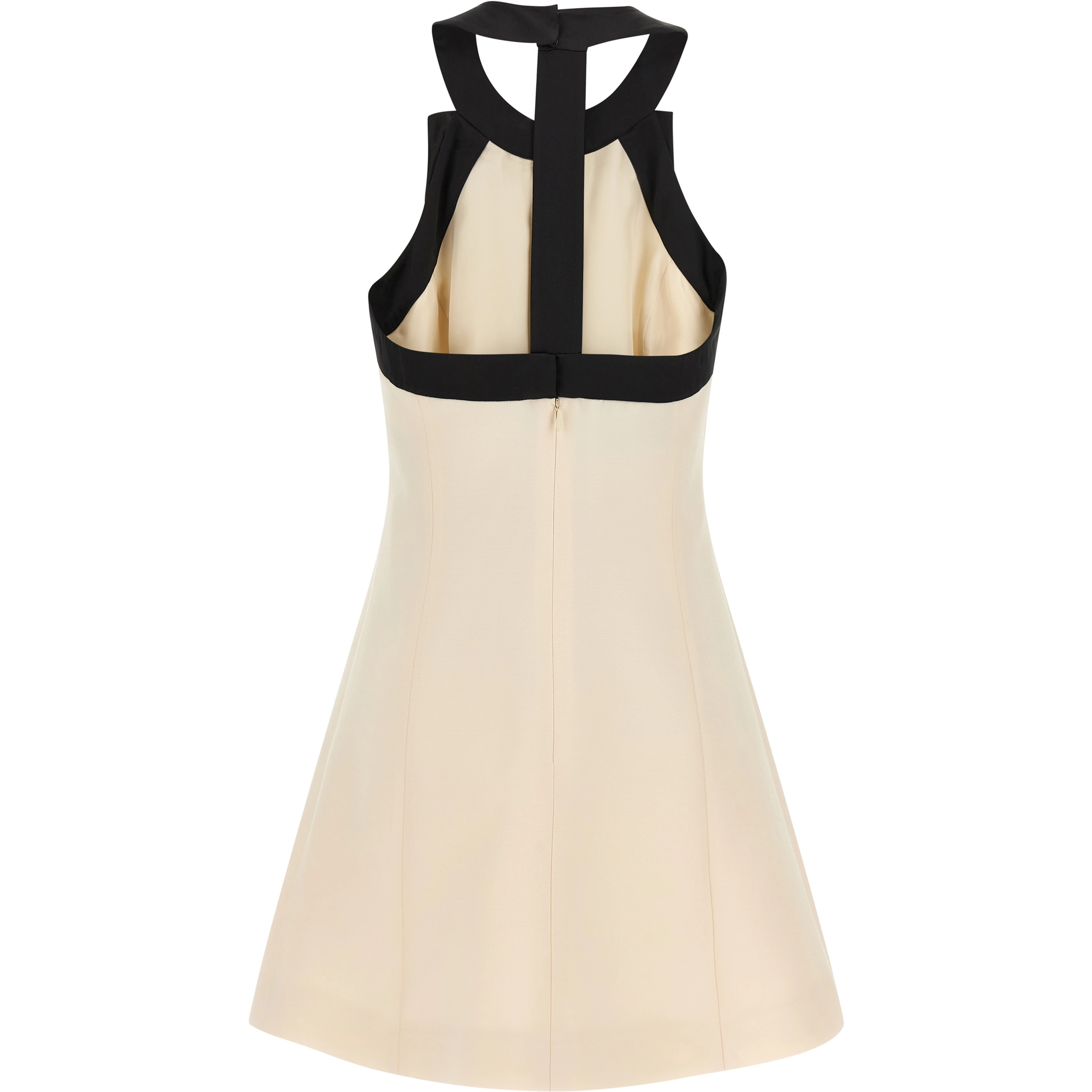 Bicolor Virgin Wool Short Dress