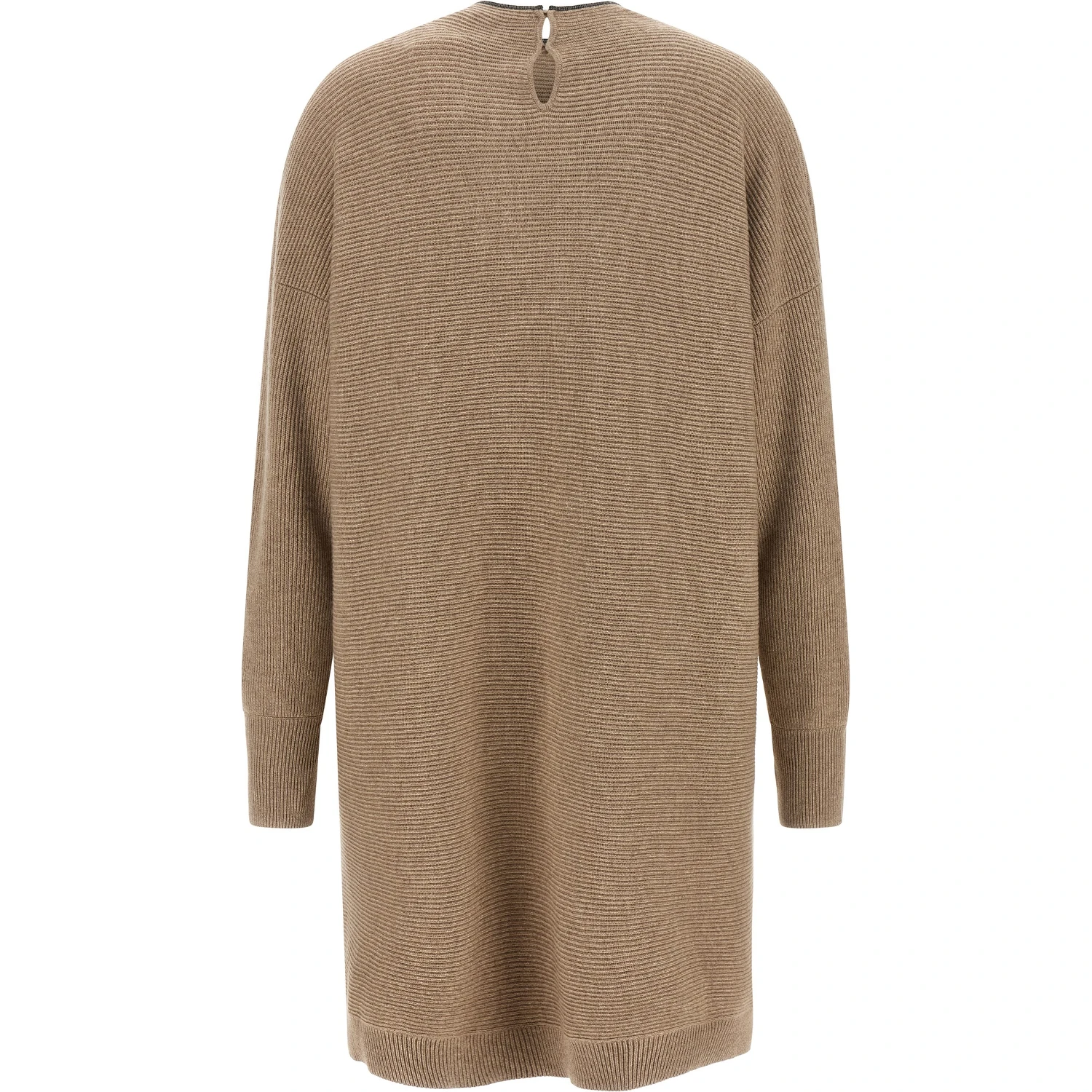 Beige Virgin Wool Short Dress