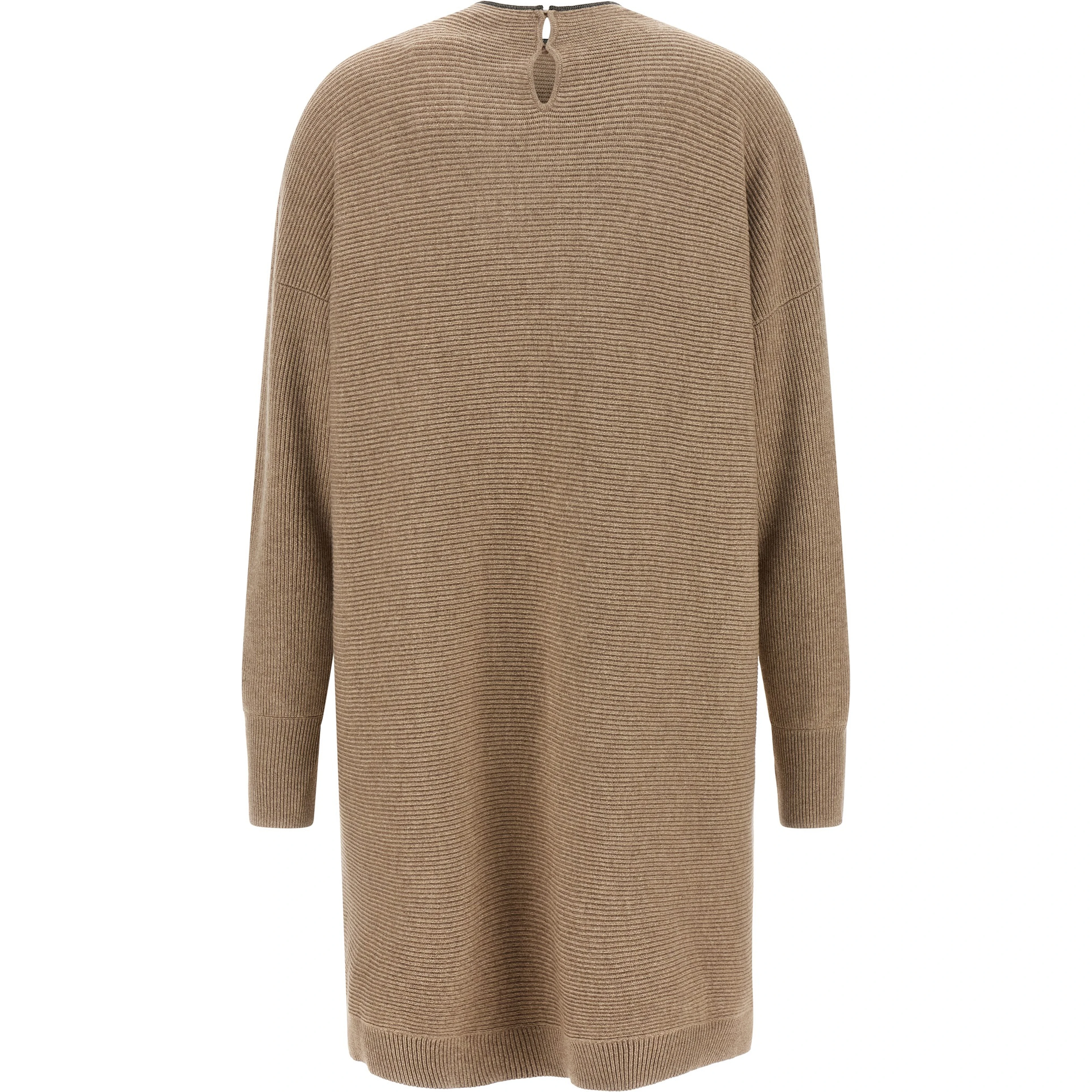 Beige Virgin Wool Short Dress