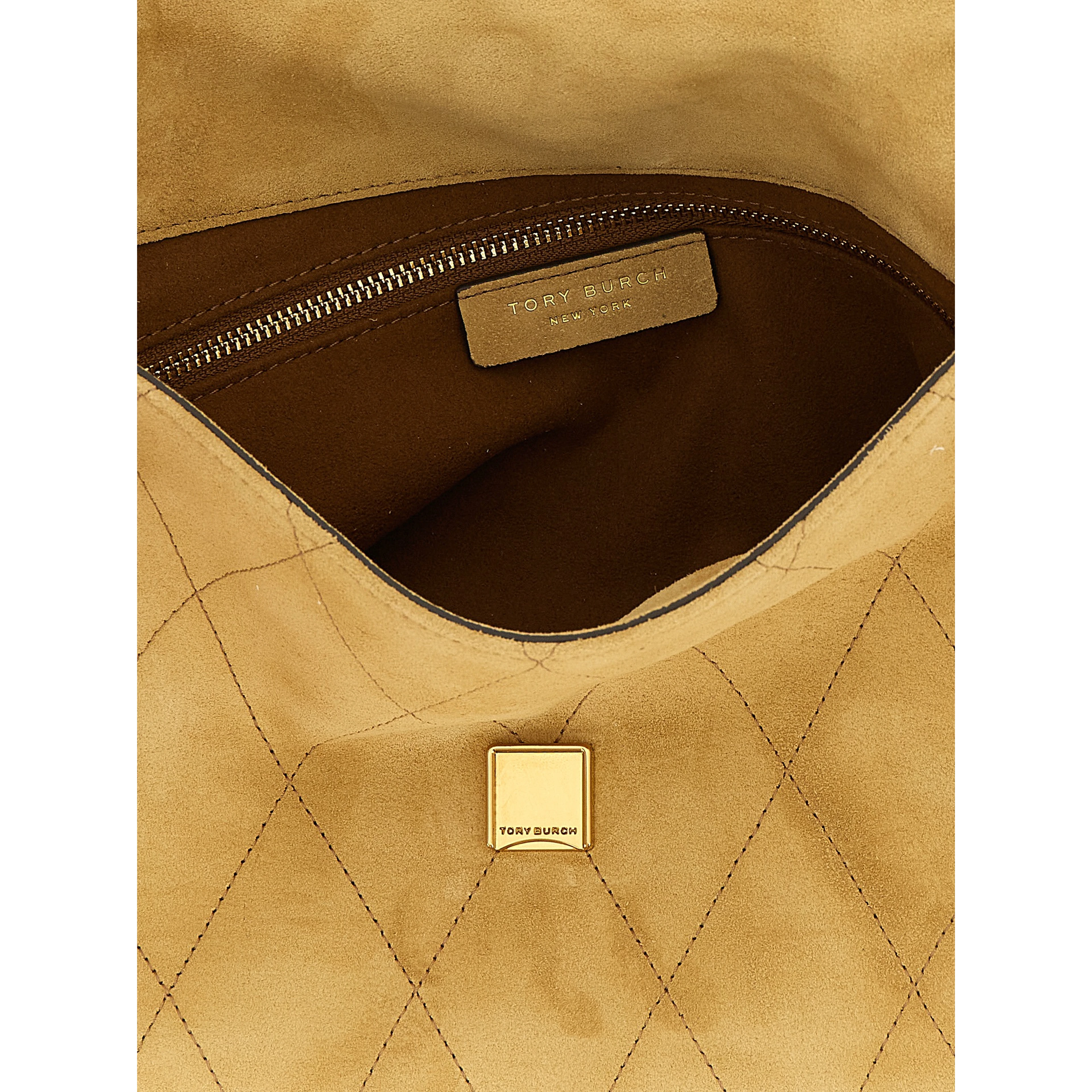 Beige Calfskin Shoulder Bag