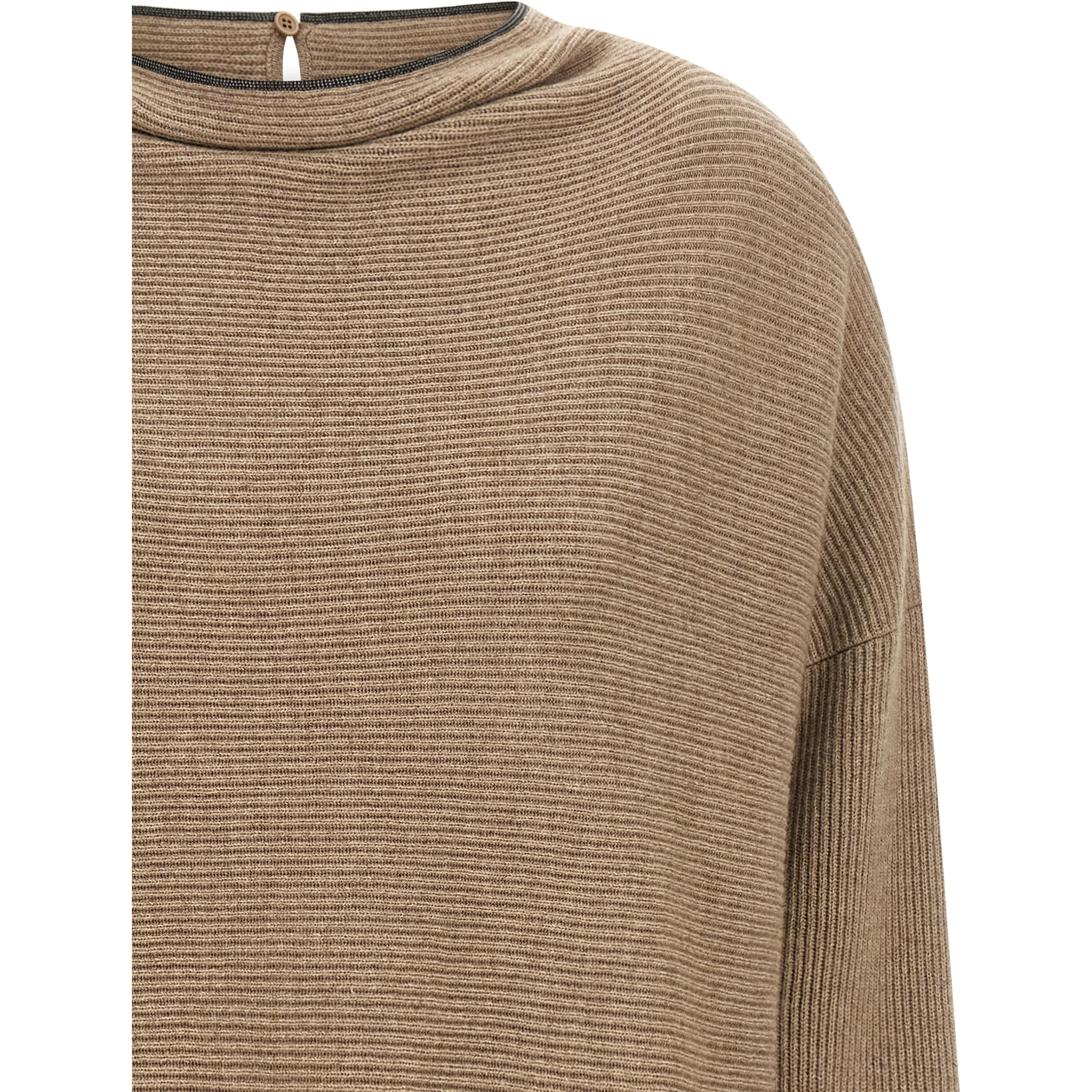 Beige Virgin Wool Short Dress