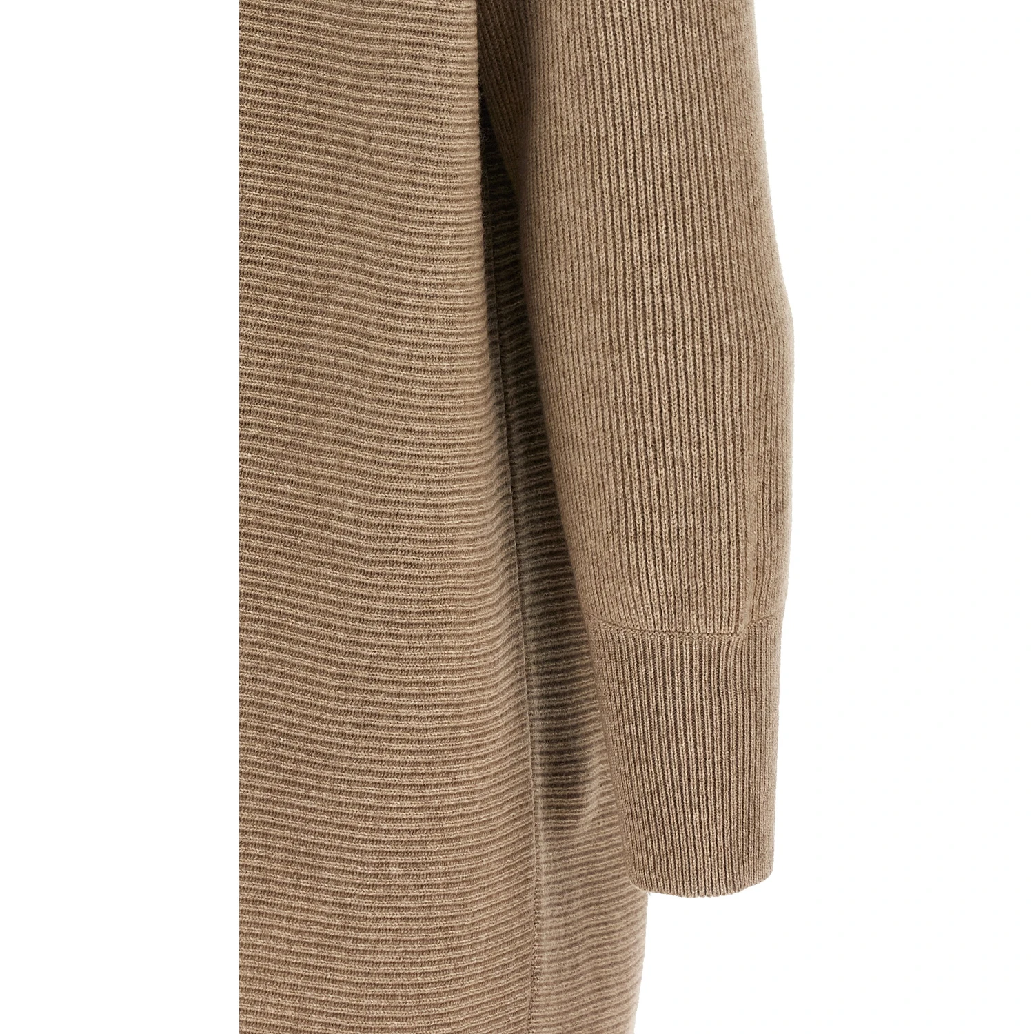 Beige Virgin Wool Short Dress
