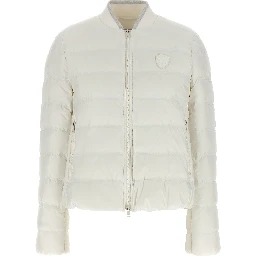 White Polyester Full-Length Jacket