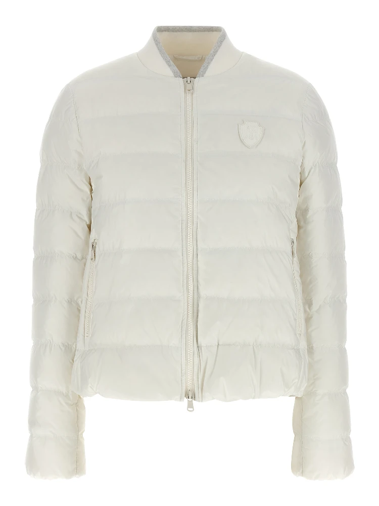 White Polyester Full-Length Jacket