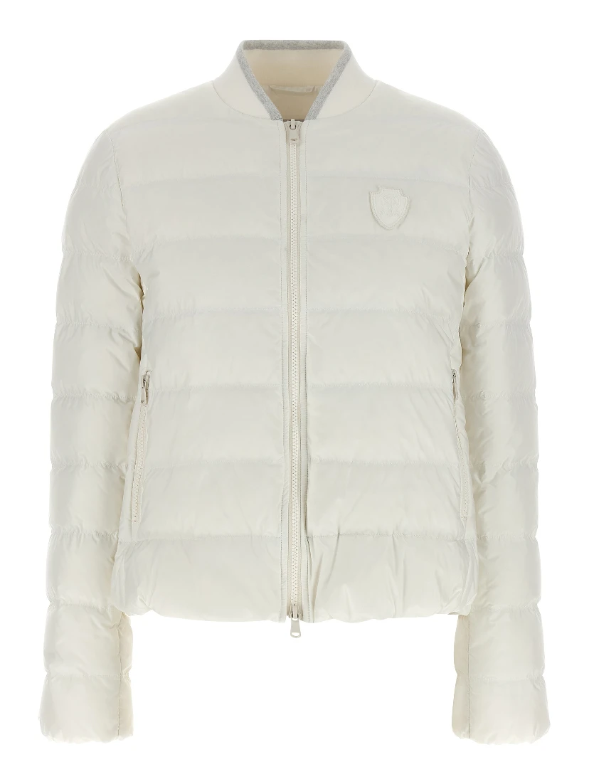 White Polyester Full-Length Jacket