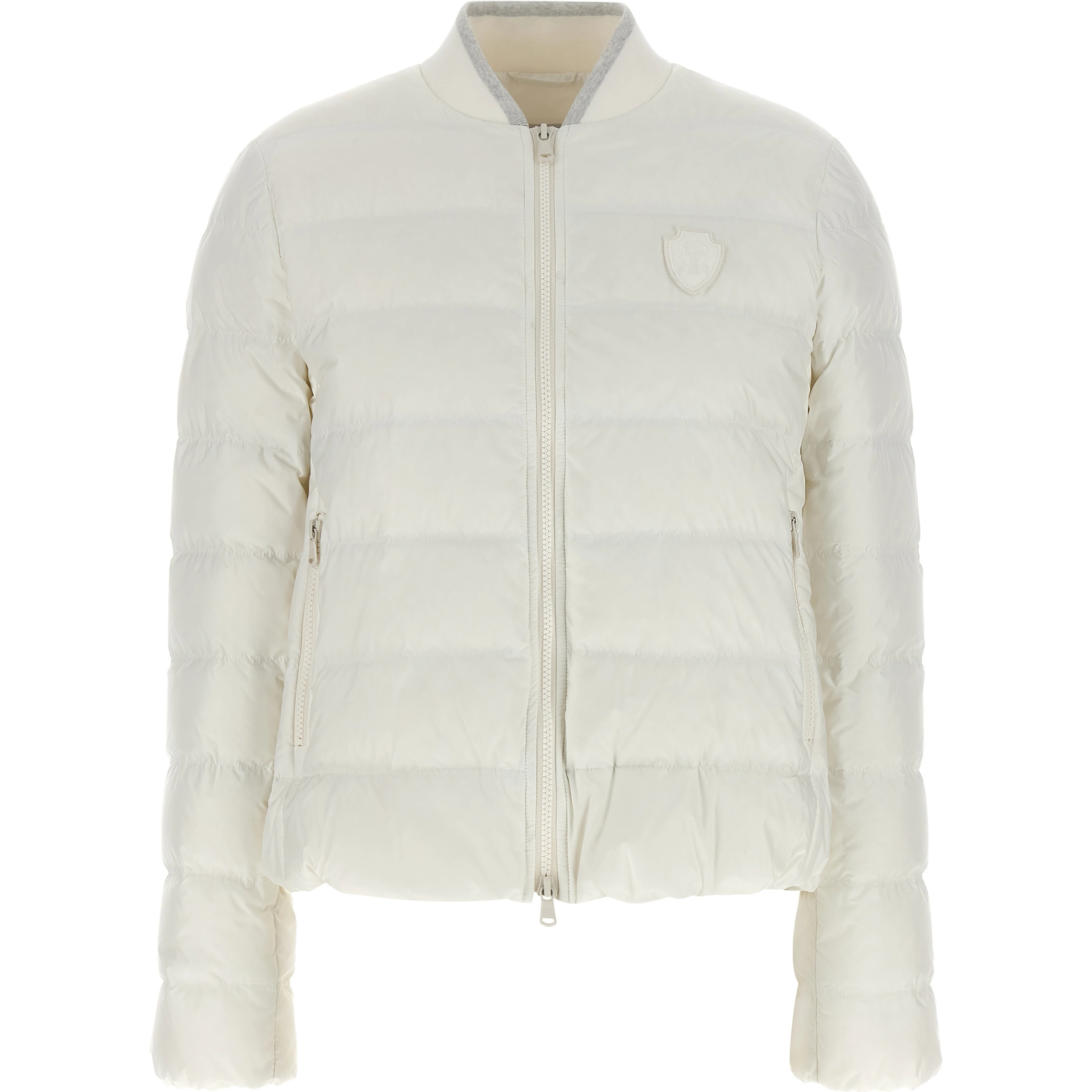 White Polyester Full-Length Jacket