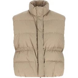 Gray Polyester Sleeveless Jacket