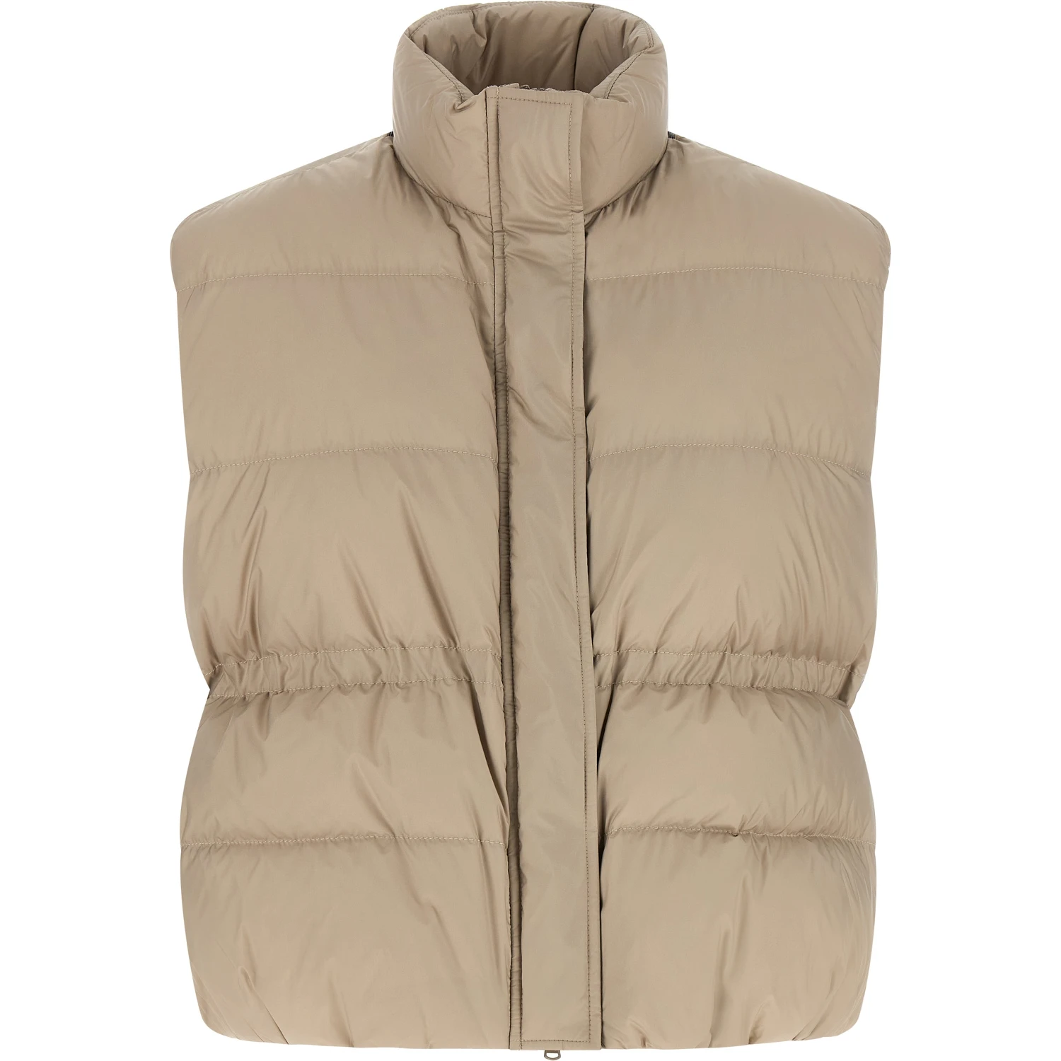 Gray Polyester Sleeveless Jacket
