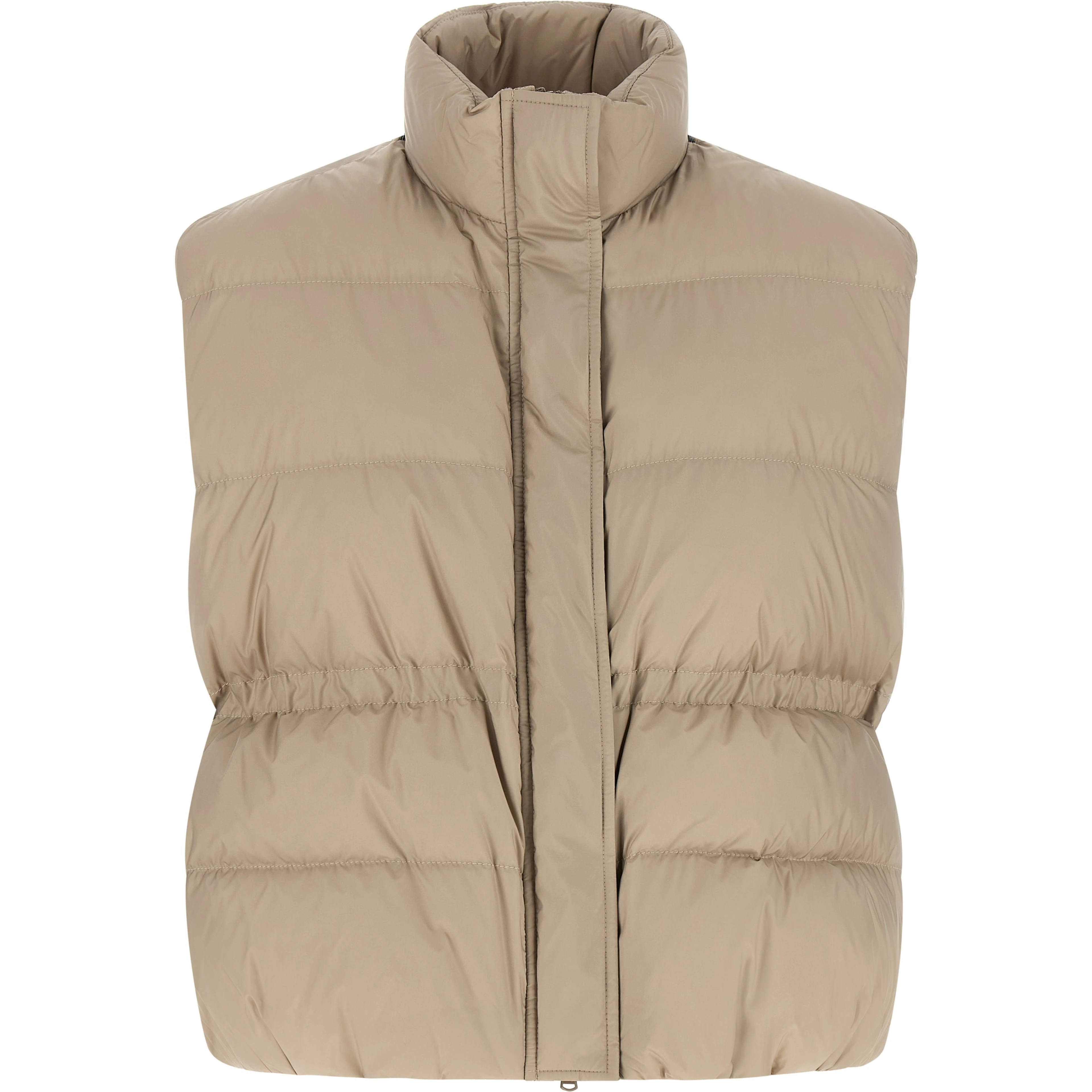 Gray Polyester Sleeveless Jacket