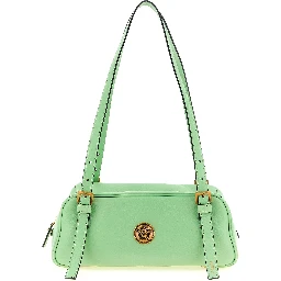Bicolor Lamb Leather Shoulder Bag