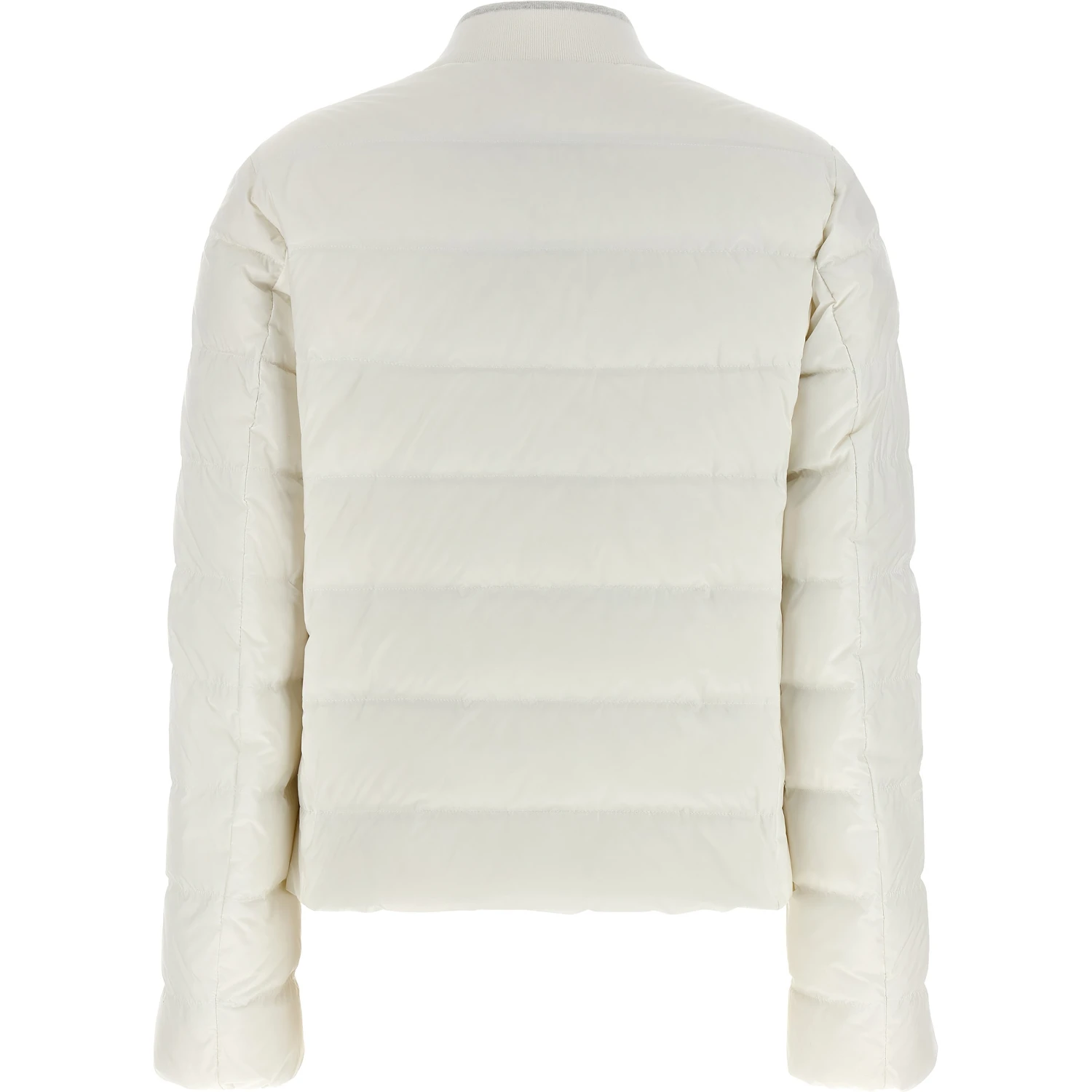 White Polyester Full-Length Jacket