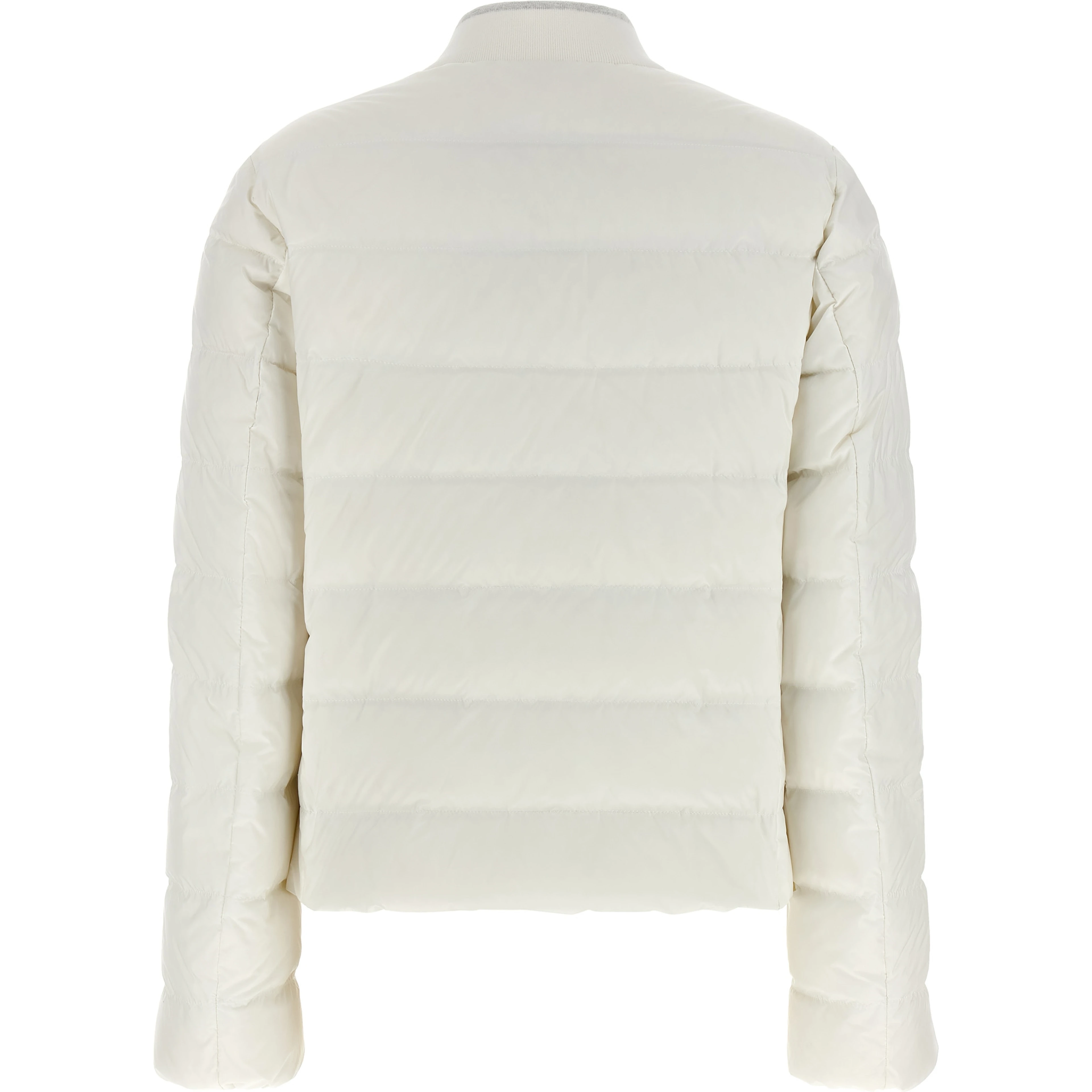 White Polyester Full-Length Jacket