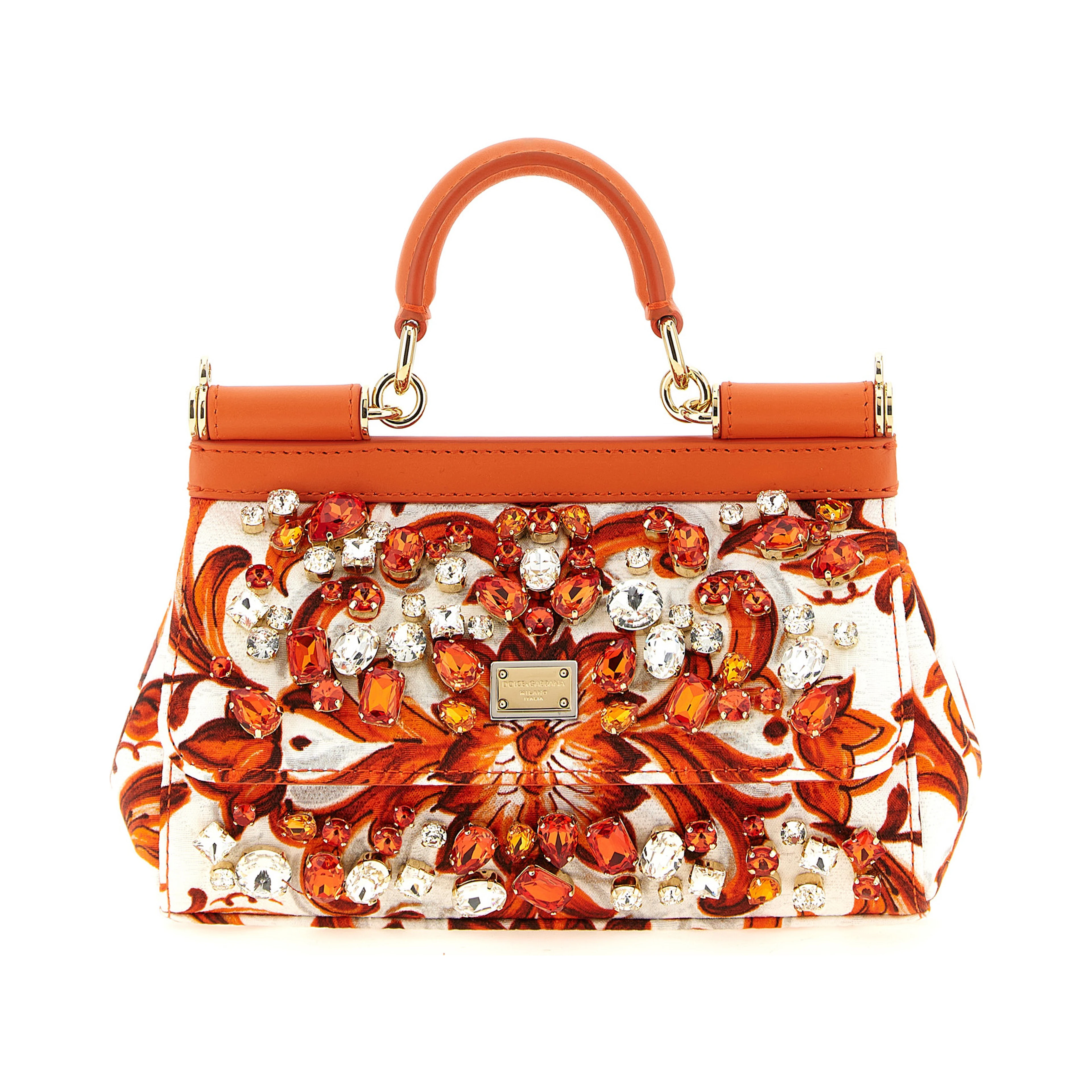 Orange Cotton Handbag