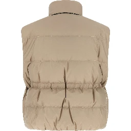 Gray Polyester Sleeveless Jacket
