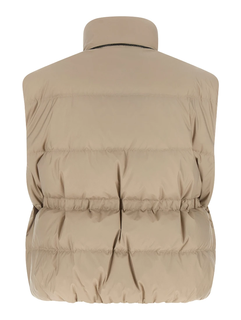 Gray Polyester Sleeveless Jacket