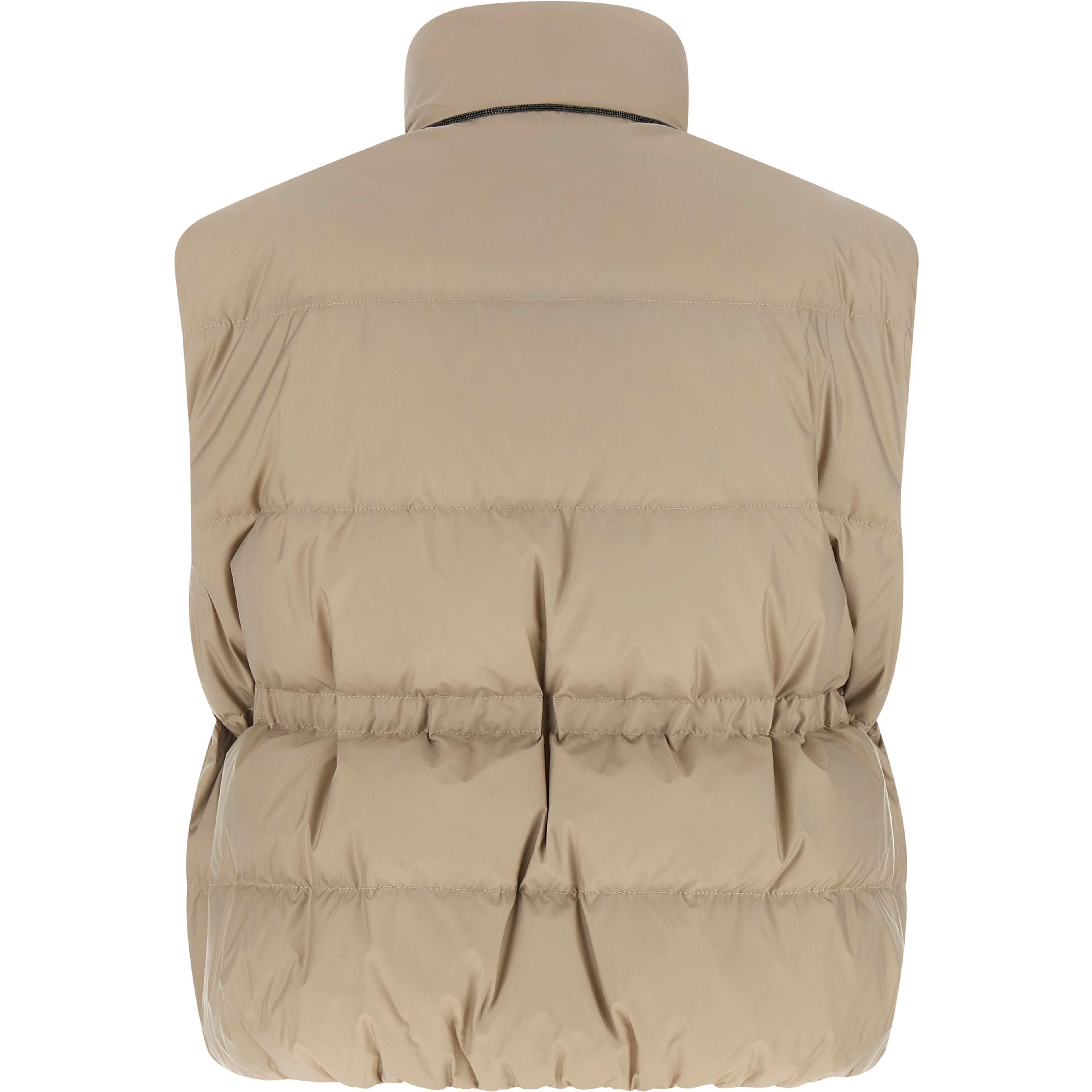 Gray Polyester Sleeveless Jacket