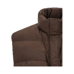 Brown Polyester Sleeveless Jacket