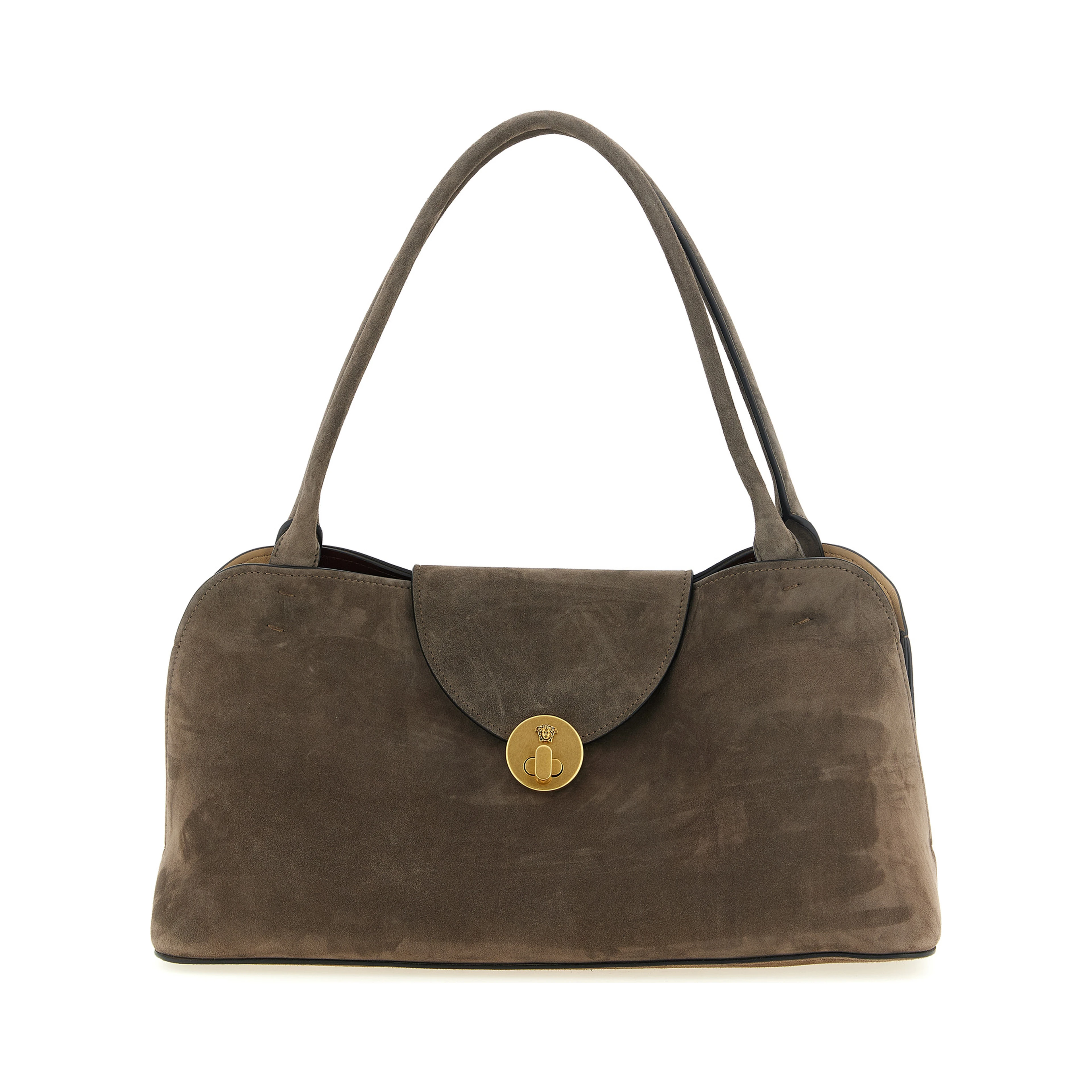 Brown Calfskin Shoulder Bag