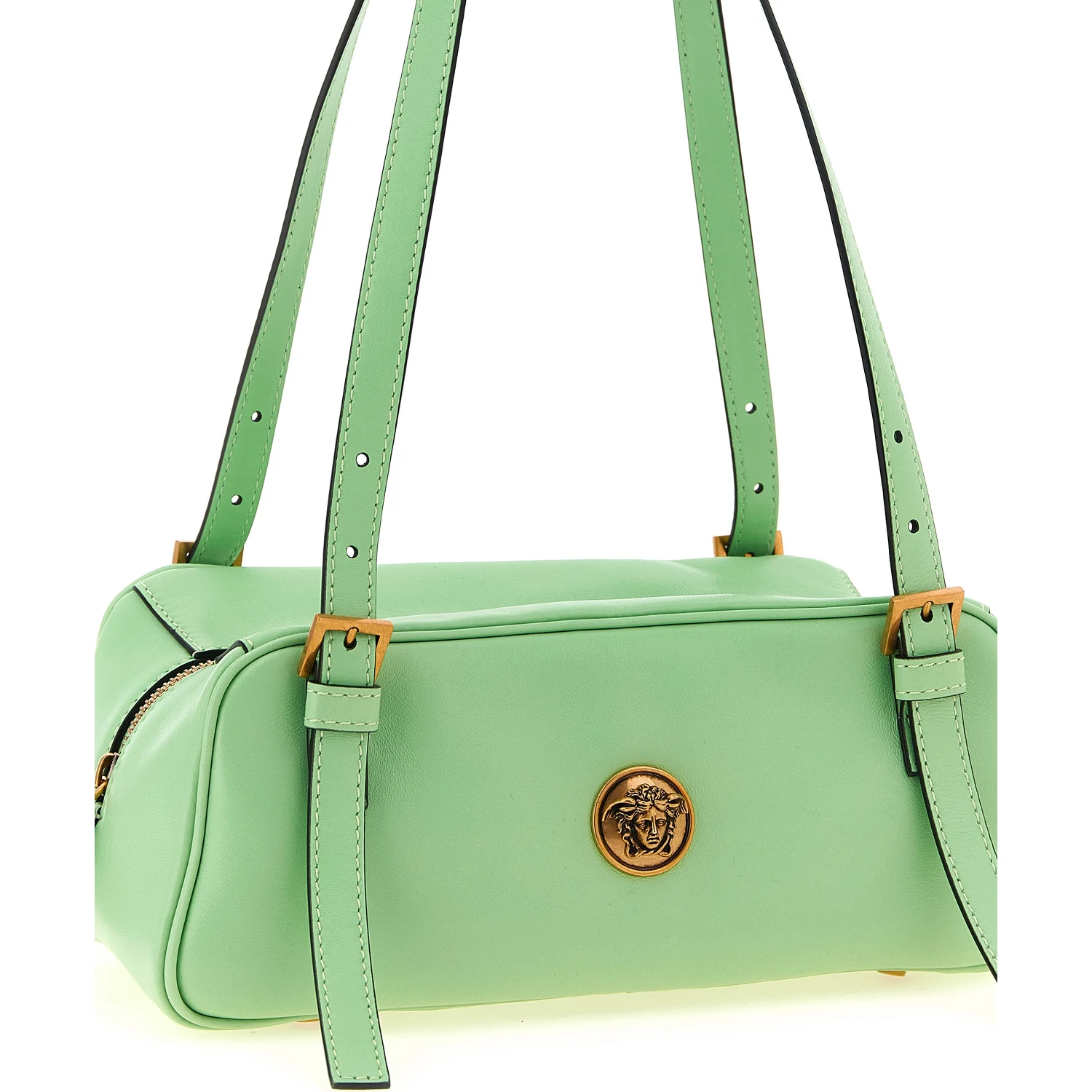 Bicolor Lamb Leather Shoulder Bag