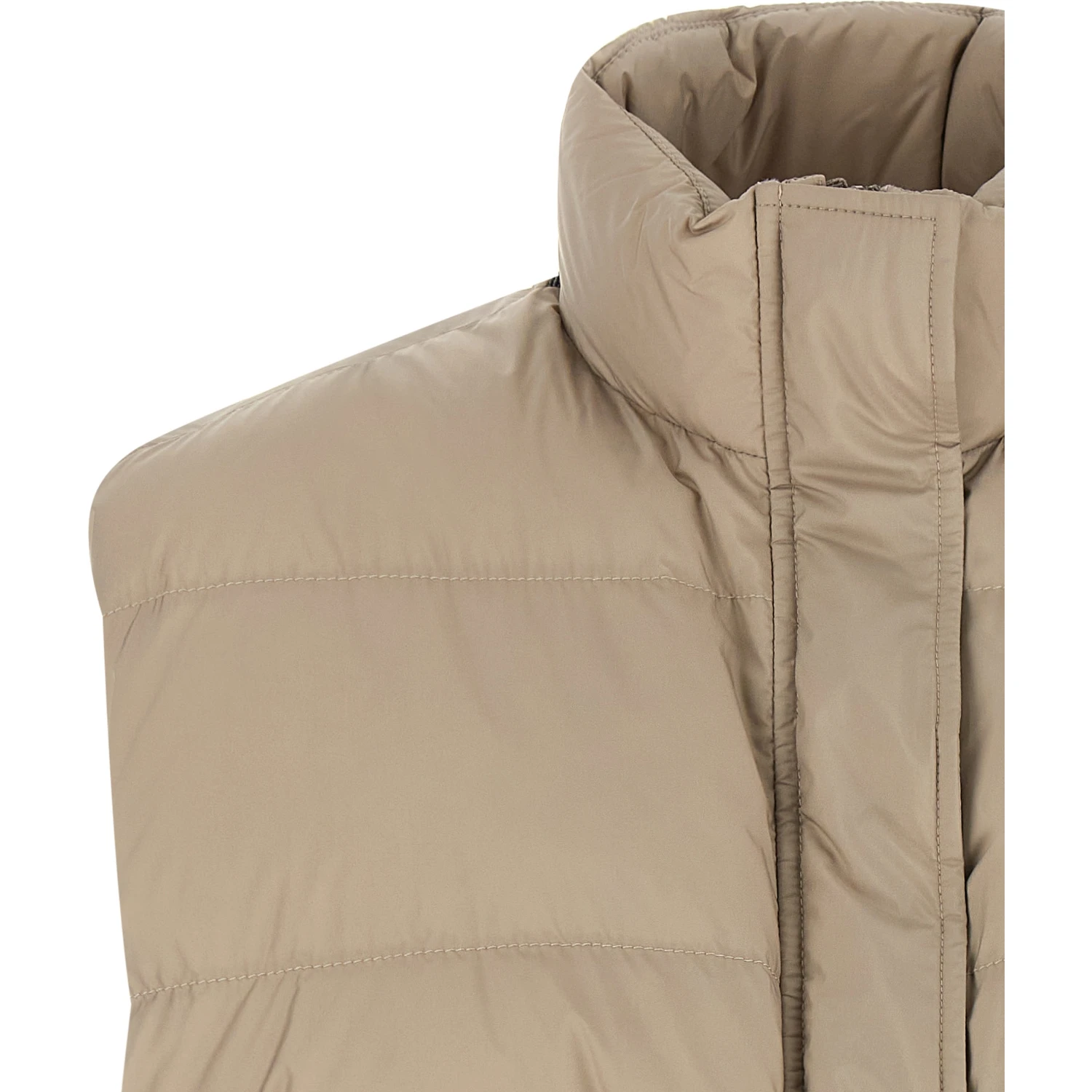Gray Polyester Sleeveless Jacket