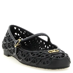 Black Polyvinyl Ballet Flats