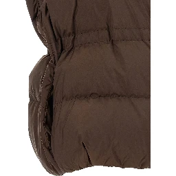Brown Polyester Sleeveless Jacket