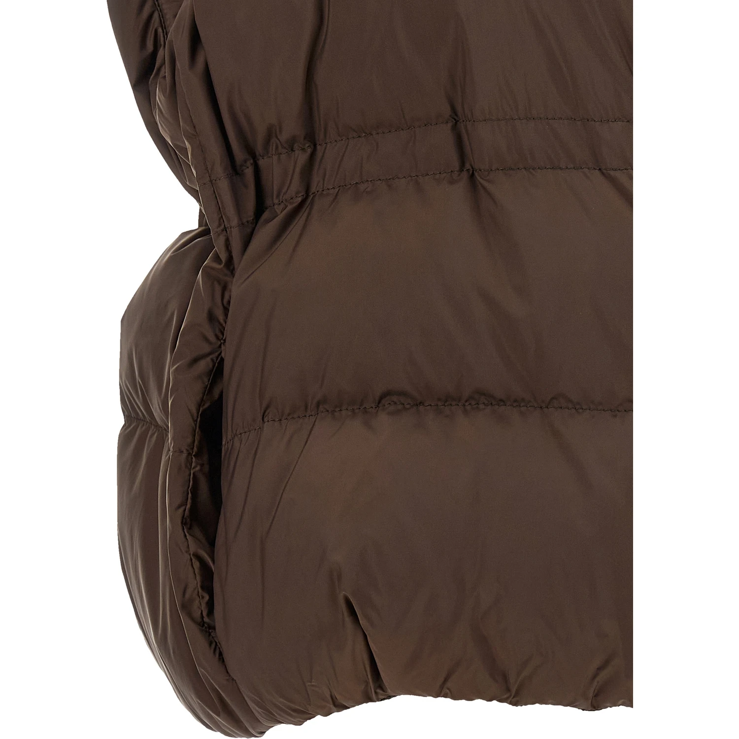 Brown Polyester Sleeveless Jacket