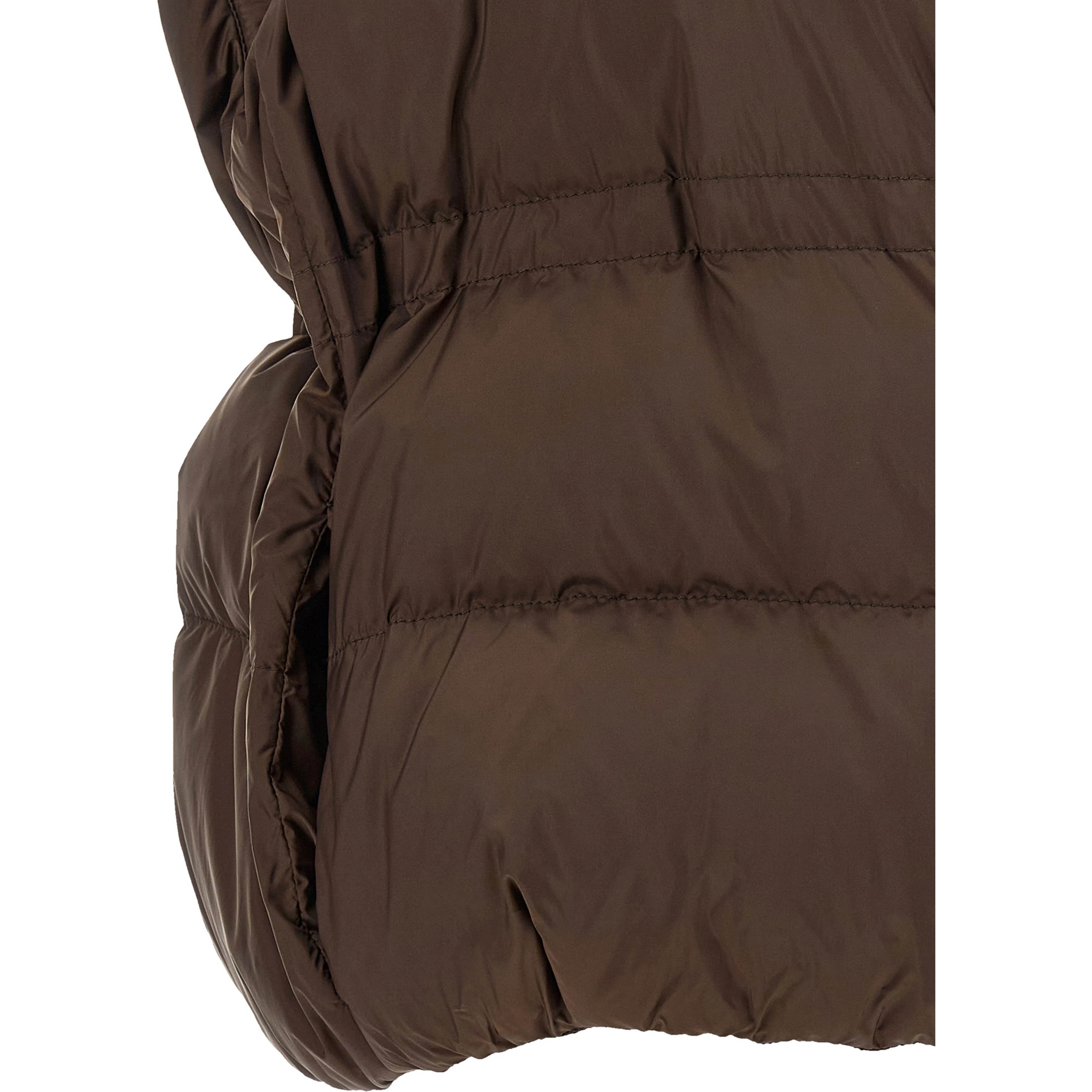 Brown Polyester Sleeveless Jacket