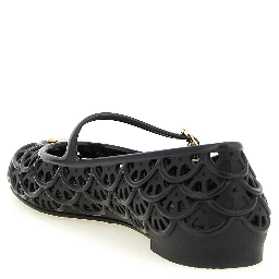 Black Polyvinyl Ballet Flats
