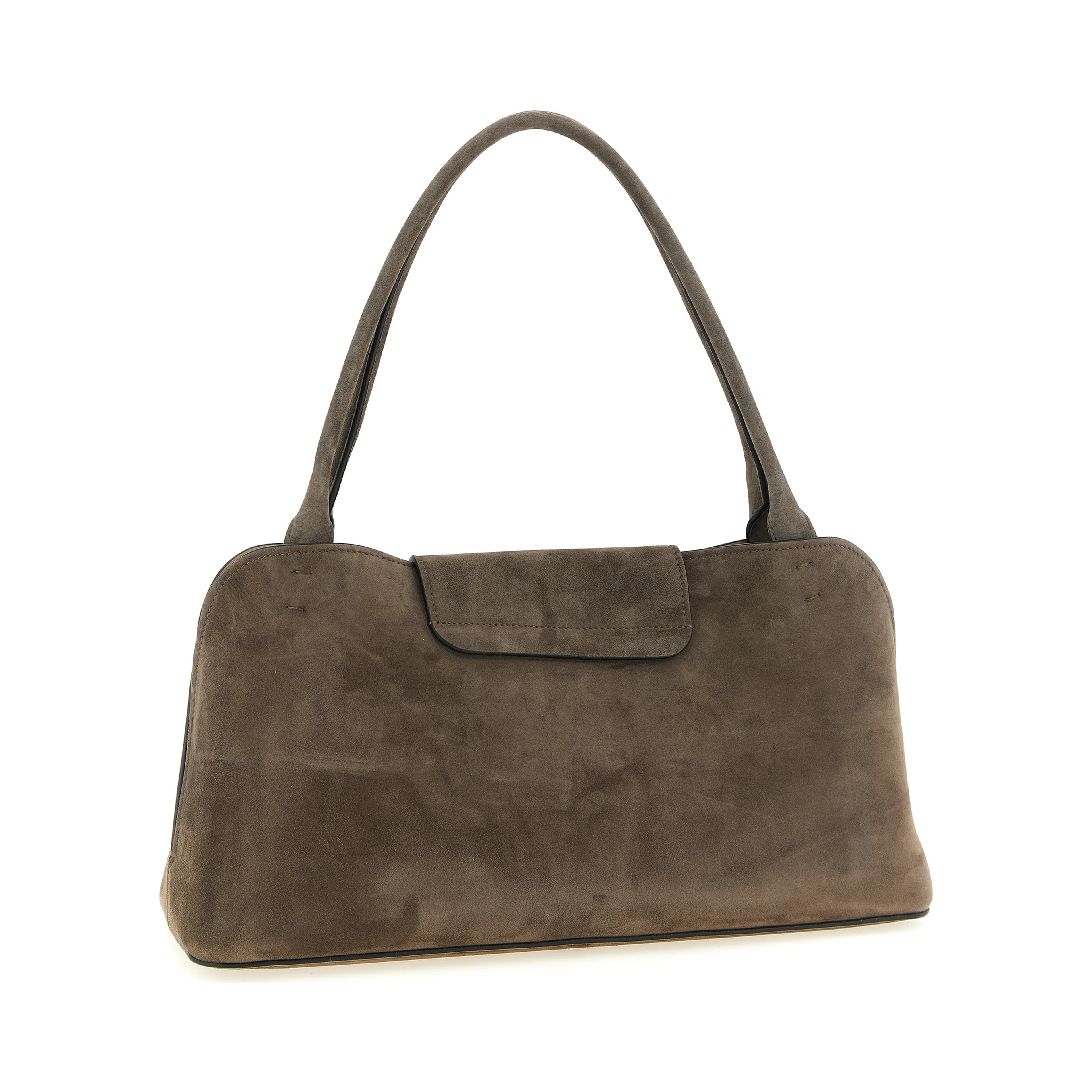 Brown Calfskin Shoulder Bag